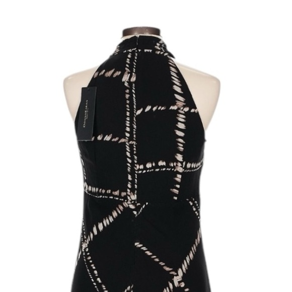 Donna Karan New York NWT Size 10 Black Geometric Halter Maxi Dress Cocktail Gown - Picture 4 of 11